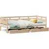 vidaXL Letto da giorno con cassetti 90x190 cm in legno di pino massiccio
