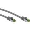 Goobay 90x Goobay 61116 Cavo patch CAT 8.1 GHMT, S/FTP (PiMF), grigio, 2 m - conduttore in rame, rivestimento del cavo senza alogeni LSZH