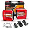Qiping 2 Pack luci rimorchio wireless 12v Impermeabile, fanale posteriori led rimorchio con magnetic, ricaricabile, marchio E, ECE E9 R10-05