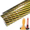 FAFALITHIC Pellicola adesiva in carbonio PET 9D, arcobaleno, senza bolle, per auto, moto, bici (oro, 30 cm x 150 cm)