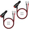RIIEYOCA 2PCS 12V 24V Adattatore Spina Accendisigari, 16AWG Pesante 15A Accendisigari Maschio a O-ring Cavo di Alimentazione di Ricambio con Interruttore On/Off per Auto, Barche 0,6m / 2ft