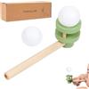 Generico Schwimmender Blasrohrball 15x5cm | Schwebender Ball aus Holz | Balance-Spielzeug & für Kinder, Gehirn-Denkspiel, Inkl. 2 Schaumstoffbällen