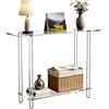 solaround Tavolo consolle in acrilico, sottile, 100 x 30 x 80 cm, trasparente