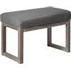 CangLong 70cm poggiapiedi rettangolare Confortevole panca in legno imbottita in tessuto per il soggiorno, la camera da letto e l'esterno, grigio