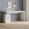 Dmora - Scrivania Siro, Scrittoio lineare, Scrivania ufficio multiuso, Scrivania salvaspazio multi posizione, 160x60h75 cm, Bianco