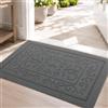 FONEYI Zerbino per interni, tappetino per porta d'ingresso, in gomma antiscivolo, tappetino magico per interni, lavabile in lavatrice, tappetino per ingresso, grigio, 61 x 91,4 cm