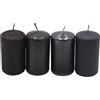 Dekohelden24 Candela a pilastro, candele dell'Avvento, candele a corona dell'Avvento, colore nero, diverse sfumature di colore, dimensioni: 7 x 4 cm, 250 g, durata 4 x 10 h