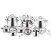 Barazzoni Batteria Mediterranea 24 pezzi - Composizione B - Acciaio Inox 18/10 - Made in Italy