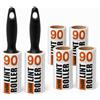 Redberry Set di 2 manici e 6 rotoli levapelucchi da 90 fogli, rimuove peli di animali domestici, lanugine e polvere da vestiti, tappezzeria e moquette (81 m, 540 fogli totali)