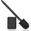 Cozary Scopino Bagno WC, Scopino WC Silicone Con Bristles Dense In TPR, Con Base Di Scarico,Per I Servizi Igienici Del Bagno, Installazione Senza Fori Per Una Facile Pulizia (Nero, 1 Pezzi)