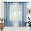 Woaboy Tende per Interni Voile Moderne Occhiello 2Pz 140x160cm Blu Navy