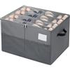 Brysalis Organizer Scarpe, Adatto a 16 Paia, Porta Scarpe da Armadio, Scatole Porta Scarpe con Coperchio Trasparente, Portascarpe Salvaspazio Grigio, Contenitori per Scarpe con Manici Rinforzati