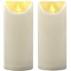 CANDLE IDEA 2 candele a LED impermeabili a batteria, senza fiamma, a pilastro con timer tremolante, in resina di plastica, luce decorativa elettrica per lanterne, patio, matrimoni, dimensioni: 7.6 x 17.8 cm