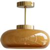 ENTHERONIC Plafoniere a filo Lampada da soffitto retrò Mid Century in ottone Lampada da soffitto per corridoio con paralume in vetro a cupola Lampada a sospensione regolabile per sala da pranzo Cucina