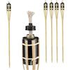 Crisalide® - Torce ad Olio in Bambù per Giardino - Fiaccole Decorative da Esterno con Serbatoio in Metallo e Stoppino - Ideali per Patio, Vialetti e Piscina - Set 5 o 10 Pezzi (5, 120 Cm - 0,2 L)