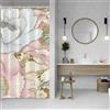 ASDCXZ Tenda da doccia con fiori, 120 x 200 cm, moderna, lussuosa rosa bianca oro, 2 pannelli, impermeabile, vasca da bagno
