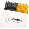 CanBee Candele di cera Candele Rituali Nero e Giallo Naturale in Cera d'Api - Set 50 Pezzi 16 cm x 5 mm - Candeline Sottili per Chiarezza Mentale, Energia e Consapevolezza - Durata circa 40 Minuti - CanBee