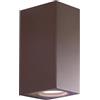 SHOT BOTLIGHTING TOLEDO2 Applique da Parete Doppia Emissione GU10 | Corpo in Alluminio e Diffusore in Vetro | Design Moderno | IP65 Per Interni ed Esterni | 220-240V (CORTEN)