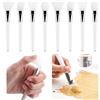 Briartw Set di 8 pennelli in silicone bianco, 4 pennelli a spatola per tecnica mista, riutilizzabili, in resina epossidica, set di pennelli per spalmare, pennelli in silicone per miscelare colori