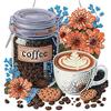 MOTGOM DIY Diamond Painting Pendente Kit Caffè, Pittura Diamante per Acchiappaluce, Fai-da-te Diamond Painting DIY Strass Decorazione per Casa