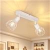 Dehobo Faretti da Soffitto Orientabili Faretti Soffitto Industriale Vintage E14 Bianco Lampada da Soffitto 3 Luci Faretto da Parete Interno Senza Lampadina per Soggiorno Camera da Letto