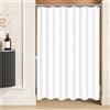 Lerores Tenda da doccia, 100 x 180 cm, colore bianco puro, orlo appesantito, antimuffa, impermeabile, lavabile, in poliestere, per bagno, vasca da bagno con 6 anelli per tenda da doccia
