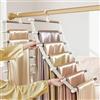 Zyluniy 7 in 1 Acciaio Inossidabile Grucce Pantaloni, Appendiabiti Salvaspazio 2 Pezzi, Grucce Pantaloni Pieghevole, Appendini Per Pantaloni, Gonne, Cravatte, Foulard, Armadio, Gruccia Pantaloni