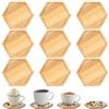 Fentar 9 Pezzi Sottobicchieri in Bambù Esagonali, Sottobicchieri Mosaico, 10cm Portabicchieri in Legno per Bevande, Caffè, Candele, Decorazione per Soggiorno, Spa e Preghiera, Fai da Te Mosaico