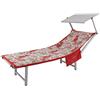 Carillo Telo Coprilettino Mare Coralli in Microfibra con Tasche e Elastici R117 Rosso