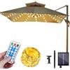 Behogan Catena di luci per ombrellone solare, 104 LED, illuminazione solare con telecomando, 8 modalità, ombrello, catena luminosa, luci da giardino impermeabili per tende da campeggio, decorazione per