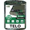 COVALL Telone Impermeabile Esterno Mimetico 3x4m 115g/mq - HDPE Rinforzato con Occhielli Anti-UV, Telo Copritutto Antipioggia e Antivento per Giardino, Campeggio, Caccia