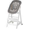 roba Seggiolone Evolutivo Born Up 2 in 1, Sdraietta Reclinabile Little Stars, Altezza Regolabile, dalla Nascita fino ai 70 kg, Ergonomico, con Poggiapiedi, Legno, Bianco