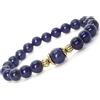 ThurColas Bracciale elasticizzato da donna con pietre naturali e dettagli dorati stile vintage