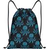 Zelinge Sacca da palestra con coulisse, Animali marini blu scuro, M (16.5 x 19.6 inch), Sportivo