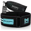 NUXION PROJECT NUXION Cintura da palestra da uomo in neoprene, supporto lombare per bodybuilding, crossfit e sollevamento pesi, cintura lombare palestra, doppia fibbia, taglie S, M, L, XL (acquamarina, L: 84-94 cm)