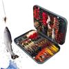 Generisch Esche da pesca a mosca, set di 120 secche e bagnate con scatola, esche artificiali per la pesca all'aperto, adatte per pesce persico, persico da sole, finocchio, acqua , torrenti, fiumi