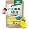 Maxxi Clean | 1x 900 g di polvere di acido citrico di qualità alimentare | Prodotto in Germania | Rimedio domestico per cucina, casa e cosmetica | Acido citrico (100% purezza) | Additivo acidificante