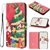BLOTECH Natale Cover per OPPO RENO 12 5G, Natale Flip Caso in PU Pelle Premium Portafoglio Case [Kickstand] [Slot per Schede] [Chiusura Magnetica] Telefono Custodia con OPPO RENO 12 5G Cover
