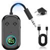 Micacorn Adattatore Bluetooth 5.3 2-in-1 Trasmettitore e Ricevitore, Jack AUX 3.5mm, Supporta 2 Dispositivi e Riconnessione Automatica, per TV, Aereo, Auto, Laptop, Cuffie, Telefono e Tablet