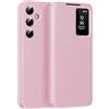 Nshkeji Cover per Galaxy S26 Plus Clear View, Custodia Smart View, Flip Folio Cover a libro, Custodia a portafoglio per Samsung Galaxy S26 Plus Clear View, 360 Full Clapet Protection Case (Rosa)