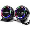 Qivine Altoparlante RGB impermeabile per manubrio di moto, 2 x 20 W, luci LED sincronizzate con la musica, Bluetooth/FM/USB, audio potente a 2 canali, sistema audio per moto, suono