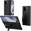 DZXUNING Custodia per Google Pixel 10 Pro Fold - Protezione con Cerniera Robusta, Cinturino in Silicone e Vetro Temperato Integrato, Supporto Pratico, Custodia in PC Antimacchia - Nero