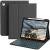 GKABXY Custodia per iPad Air 11 con tastiera (M3/M2, 2025/2024), iPad Air 5a/4a generazione 11, cover a libro rimovibile wireless retroilluminata a 7 colori con sottile e leggera, nera