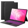 ROOFEI Custodia per Samsung Galaxy Tab S11 Ultra/S10 Ultra/S9 Ultra/S8 Ultra da 14,6 pollici con tastiera, 7 colori illuminati, con touchpad, tastiera QWERTZ layout tedesca con portapenne
