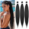 MY-LADY Extension per capelli sintetici, 65 cm, Yaki sintetici per trecce jumbo (nero-marrone)