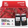 ZIPRINT 560 561 XL cartucce compatibili per Canon 560 561 PG-560 XL CL-561 per Canon Pixma TS5350 TS5351 TS5352 TS5353 TS7450 TS7451 (nero, colore,2-pack)