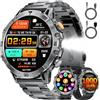 LIGE 1000mAh Smartwatch Uomo Militare, 1.7'' Orologio Smart Watch con Chiamata Bluetooth, Torcia LED Orologio Fitness, 100+ Modalità Sportive, Sonno/Cardiofrequenzimetro,IP68 Orologio Uomo per Android iOS