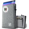 DYKANBO Portafoglio Uomo Slim con Portamonete, Portacarte Pop-Up RFID | Porta Carte di Credito Uomo, 7+1 Carte, 8 Banconote, Tasca Monete con Zip, Chiusura Magnetica, 100 x 65 x 20 mm, Portatessere