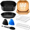 Kulamo Accessori Per Friggitrice Ad Aria COSORI 5.5 L, Philips 2000 Série 6,2L NA230, 7,2L, Ninja MAX PRO 6,2L AF180EU, Cosori Turbo Blaze 5,5L 6L 6,2L, Rivestimento Antiaderente, Senza Bpa