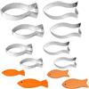 Cosymate Set di 8 formine per biscotti a forma di pesce, in acciaio inox, per comunione, battesimo, cresima, compleanno dei bambini